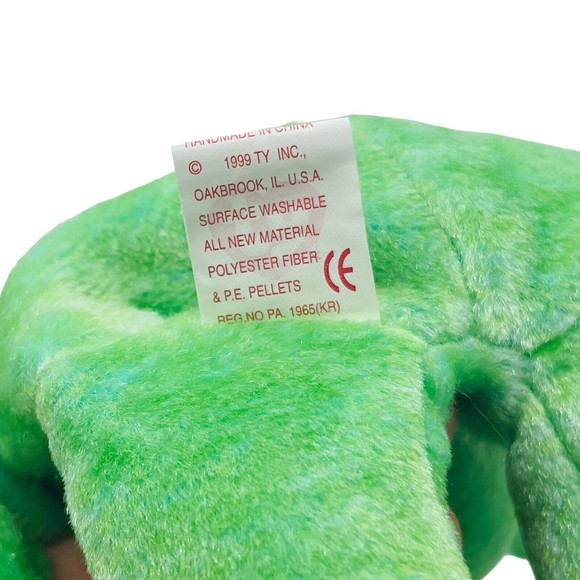 Ty Beanie Babies Baby 1998 KICKS the Soccer Bear Push Stuffed Animal RETIRED - Picture 7 of 10